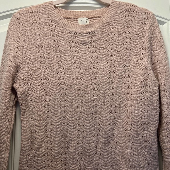 A New Day Women’s Soft Lightweight Ruffle Cuffs Long Sleeve‎ Sweater Size S Pink - Picture 3 of 6